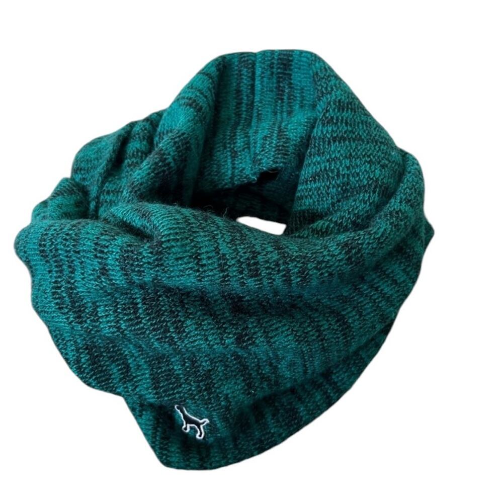 Pink Victoria Secret Green/black Knit Infinity Scarf